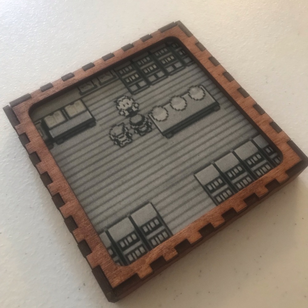 Custom pokemon 4x4 engraved ceramic tile frame